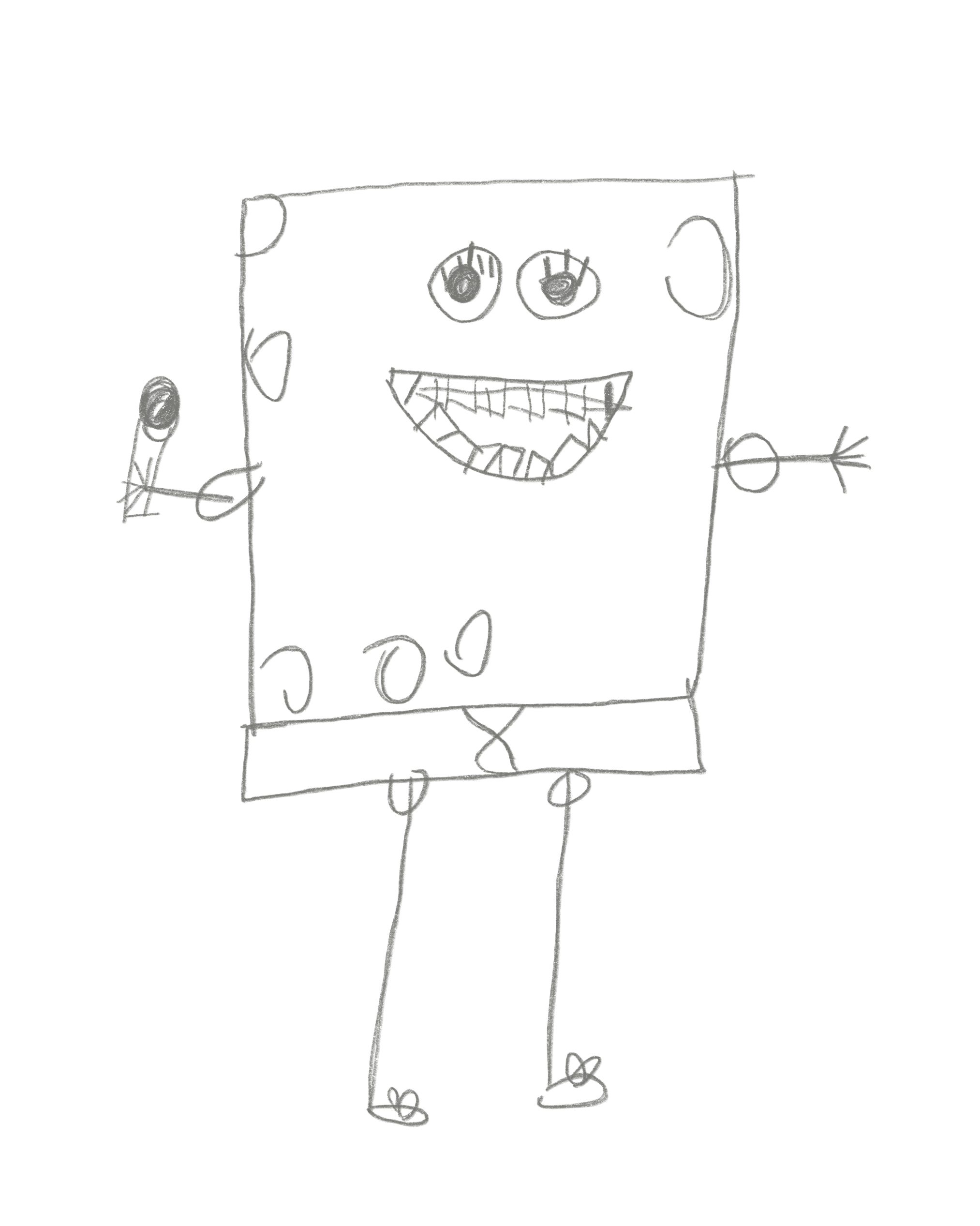 drawing of spongebob holding what appears to be a microphone, 2002,- perhaps in reference to the performance of 'Sweet Victory' in season 2 episode 15b 'Band Geeks' 